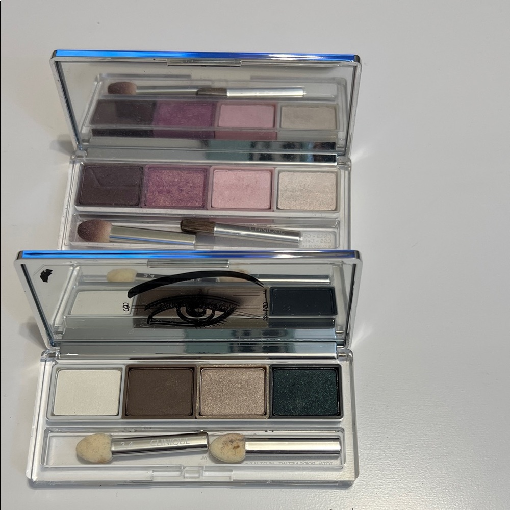 Clinique Dual Eyeshadow Palette with Pink, Brown, and Green Shades